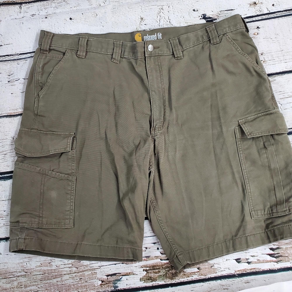 Carhartt Men’s Cargo Shorts Relaxed Fit Size 44 Olive Green Workwear Utility